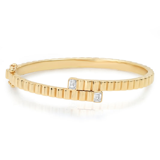 14K YG Emerald Cut Diamond Aura Bracelet