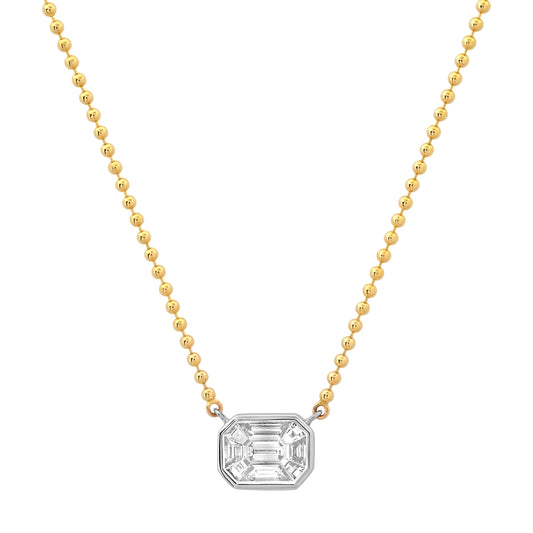 14K YG Illusion Diamond Necklace