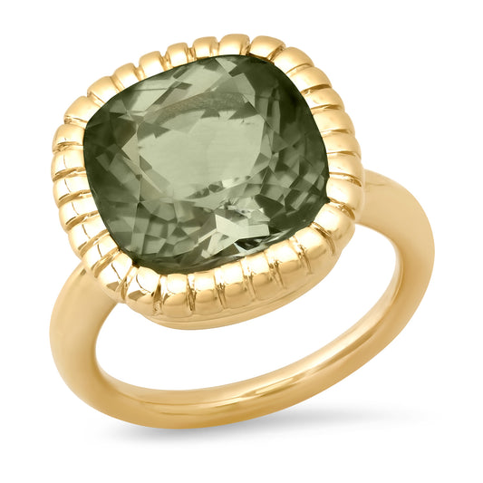 Eros Cushion Cut Green Tourmaline Ring