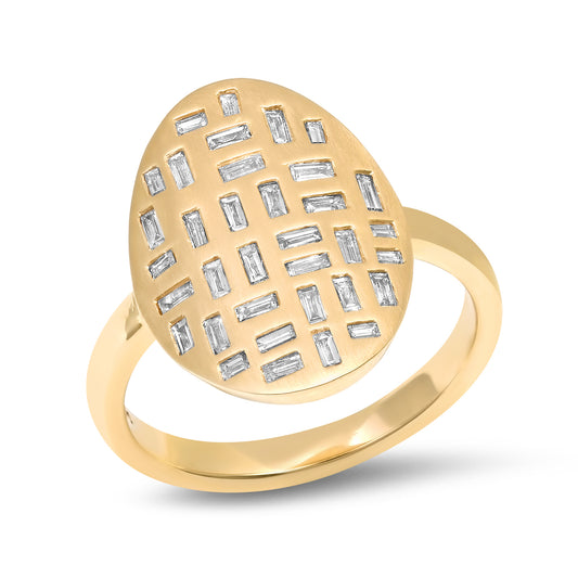 14K YG Stellar Baguette Diamond Ring