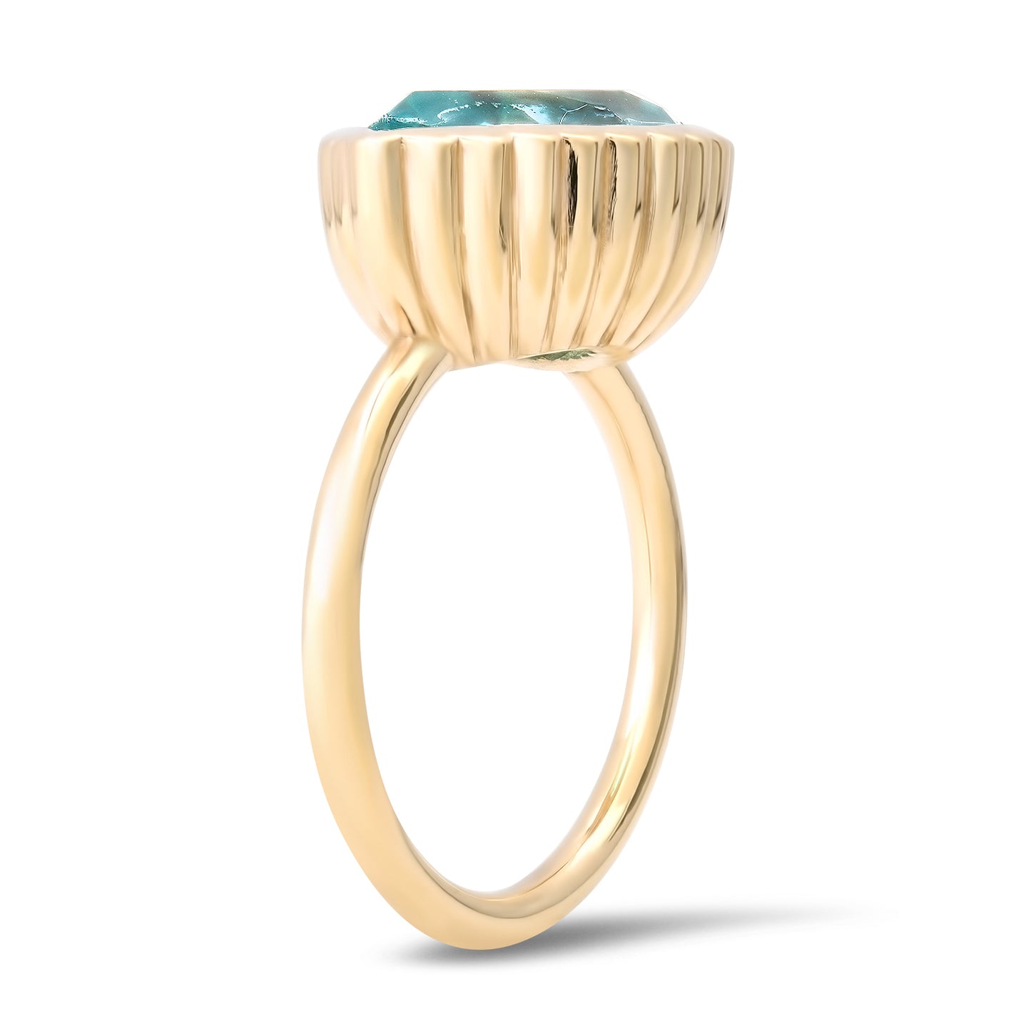 14K YG Tourmaline Omega Ring