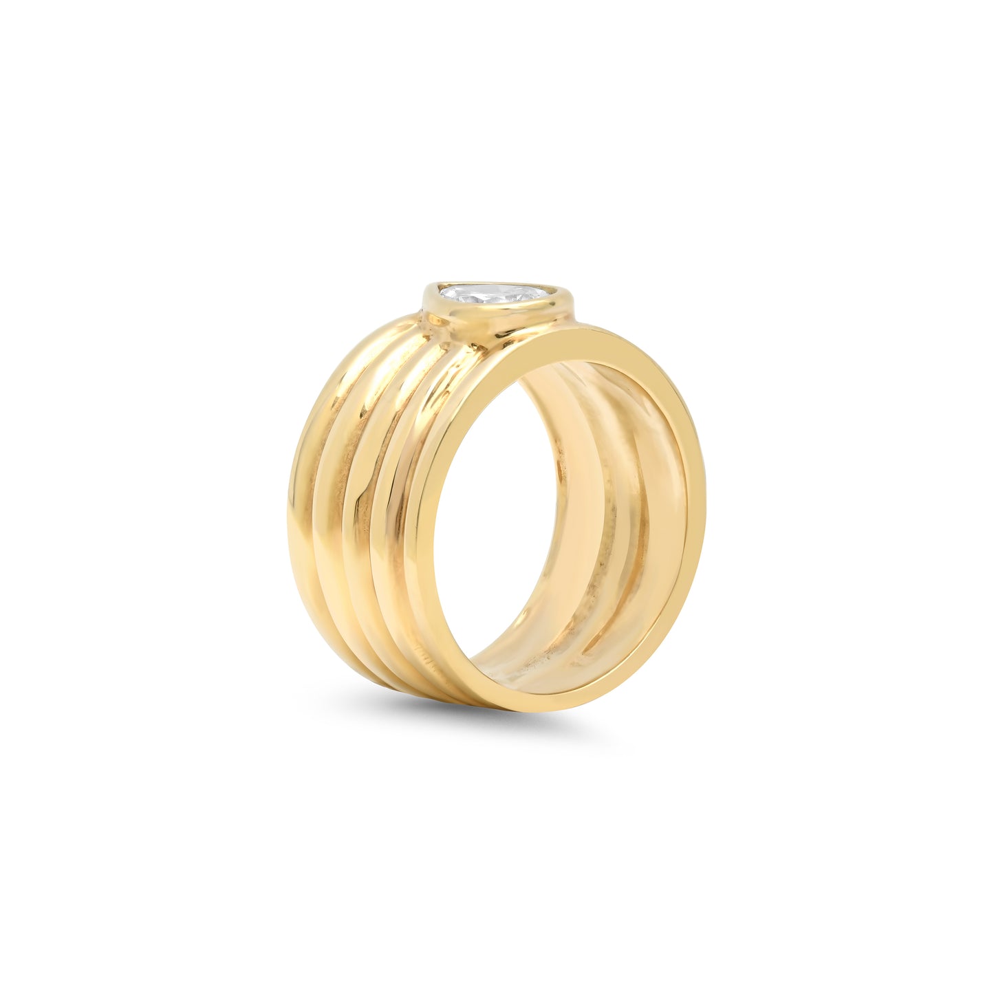 14K YG Romy Pear Shape Cigar Band