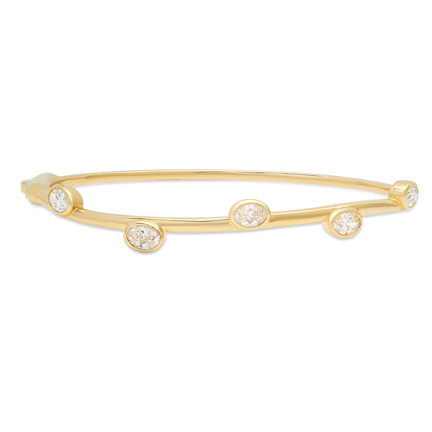 14K YG Rima Oval Diamond Bangle