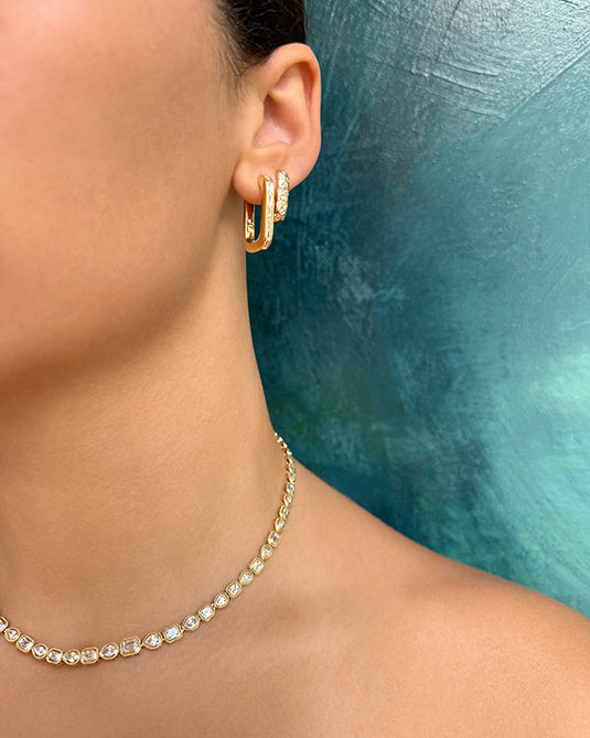 18K YG Brooke Baguette Diamond Earrings