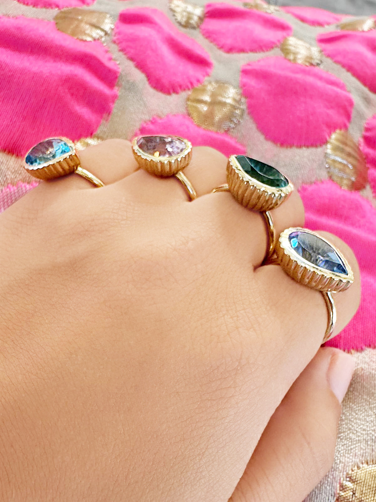 14K YG Tourmaline Omega Ring