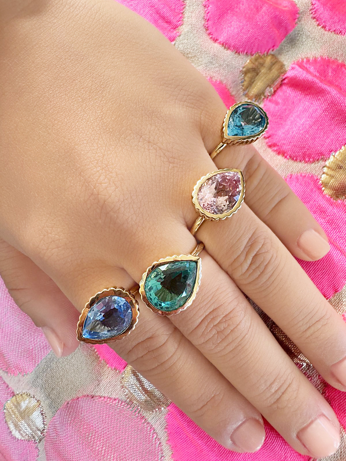 14K YG Tourmaline Omega Ring