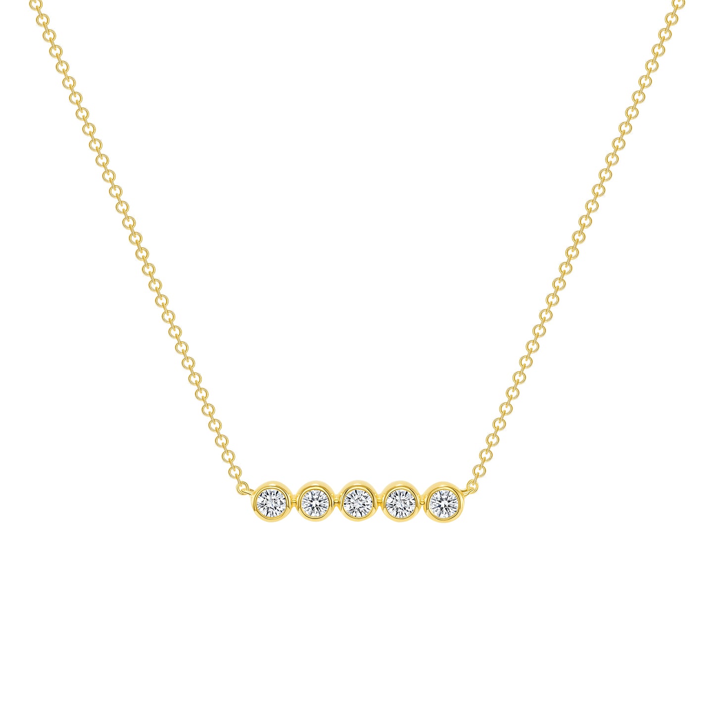 14K YG Mini Senna Diamond Necklace