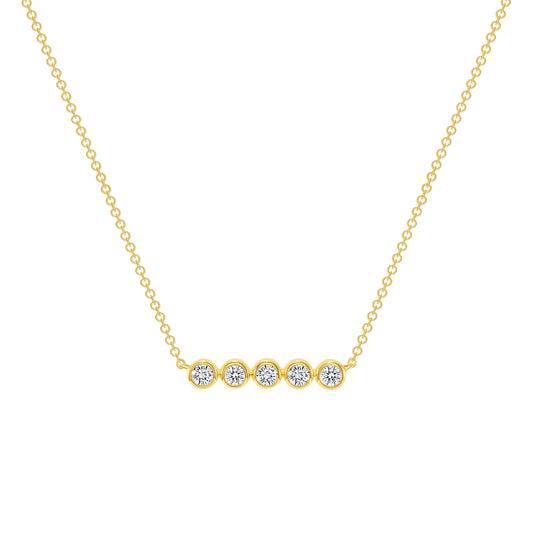 14K  YG Mini Senna Diamond Necklace