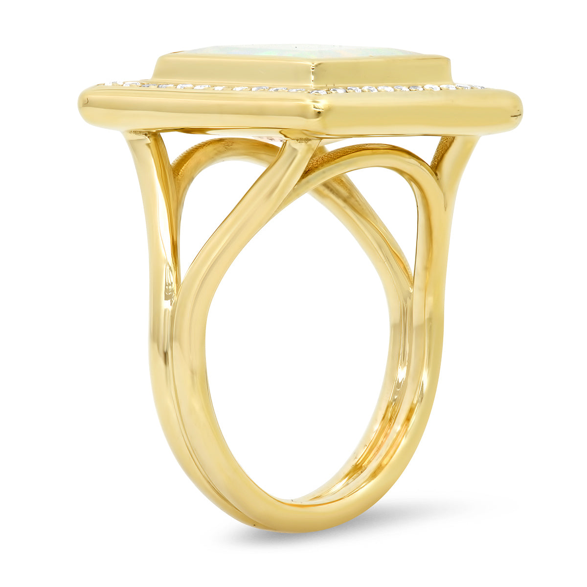 Sig Ward Jewelry 14K YG Opal and Diamond Ring