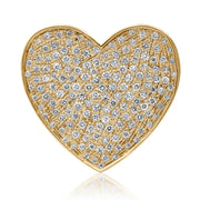14K Large Heart Diamond Pave Ring