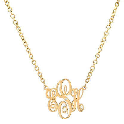 Sig Ward Jewelry 14K Diamond Monogram Necklace featuring a personalized letter pendant accented with natural diamonds, handcrafted in luxury fine jewelry with a timeless modern heirloom-inspired design.
