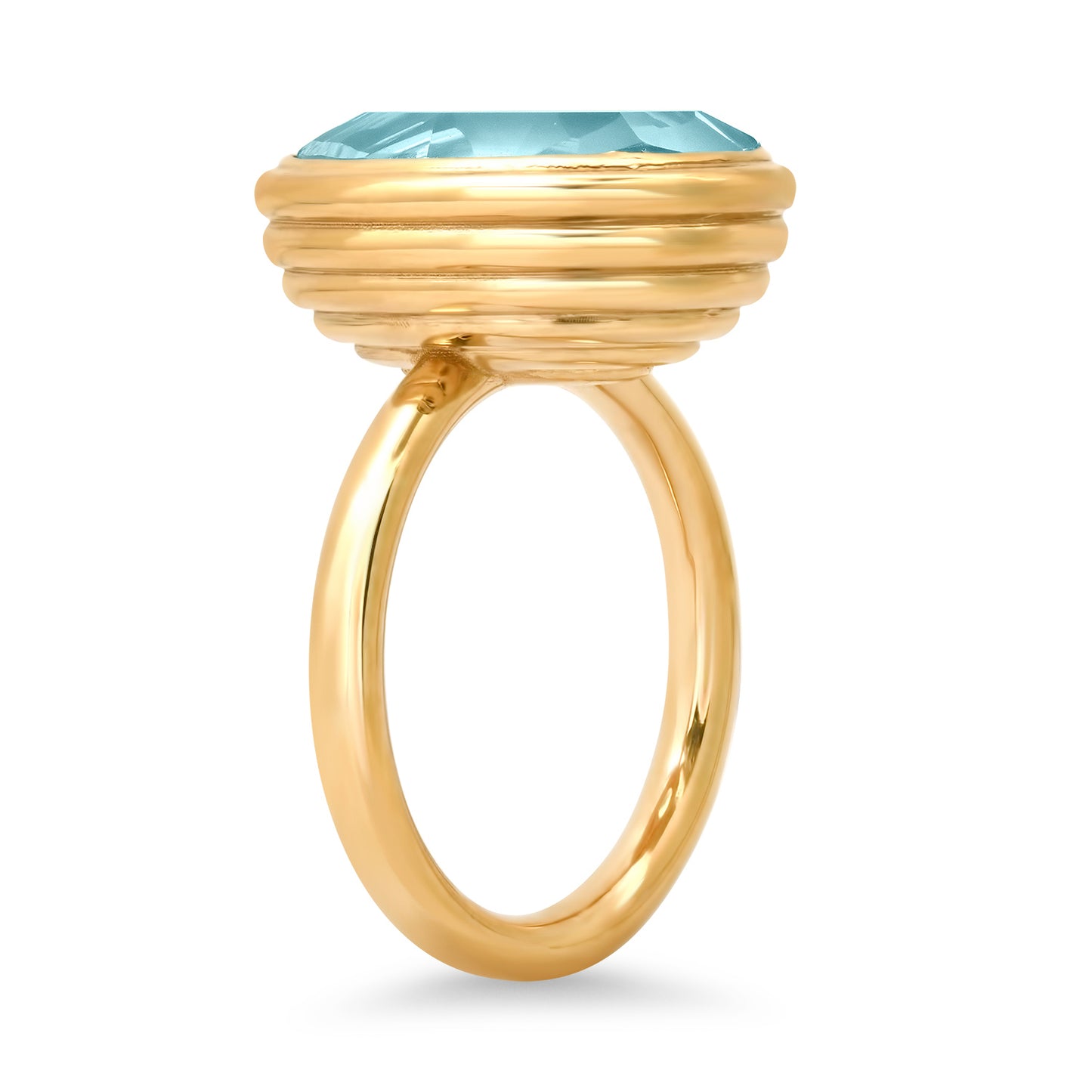 14K YG Sky Blue London Topaz Ring