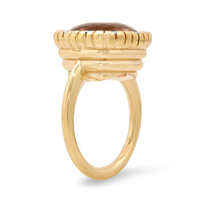 Eros Cuhion Cut Pink Tourmaline And Diamond Ring