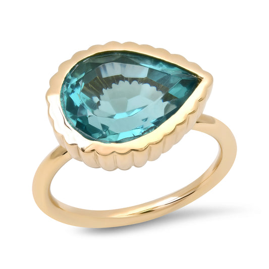 14K YG Tourmaline Omega Ring