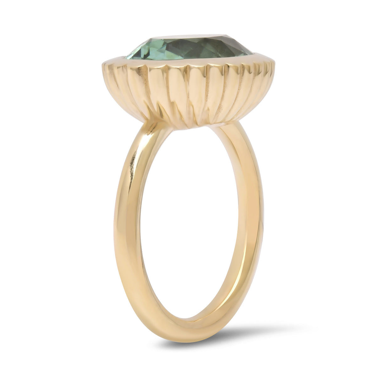 14K YG Tourmaline Omega Ring