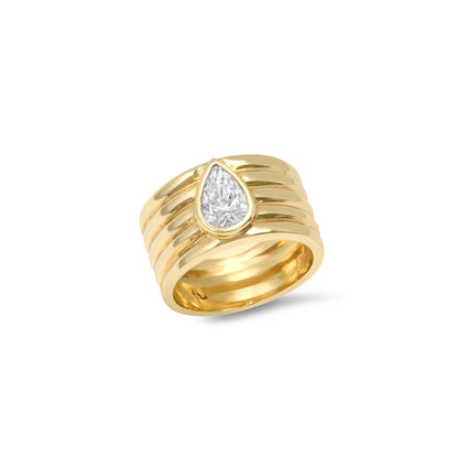 14K YG Romy Pear Shape Cigar Band