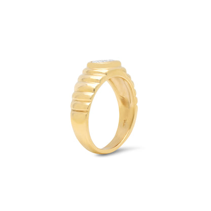 14K YG Lola Oval Diamond Pinky Ring