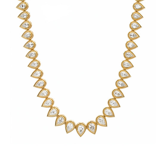 14K YG Raya Pear Shape Diamond Tennis Bracelet