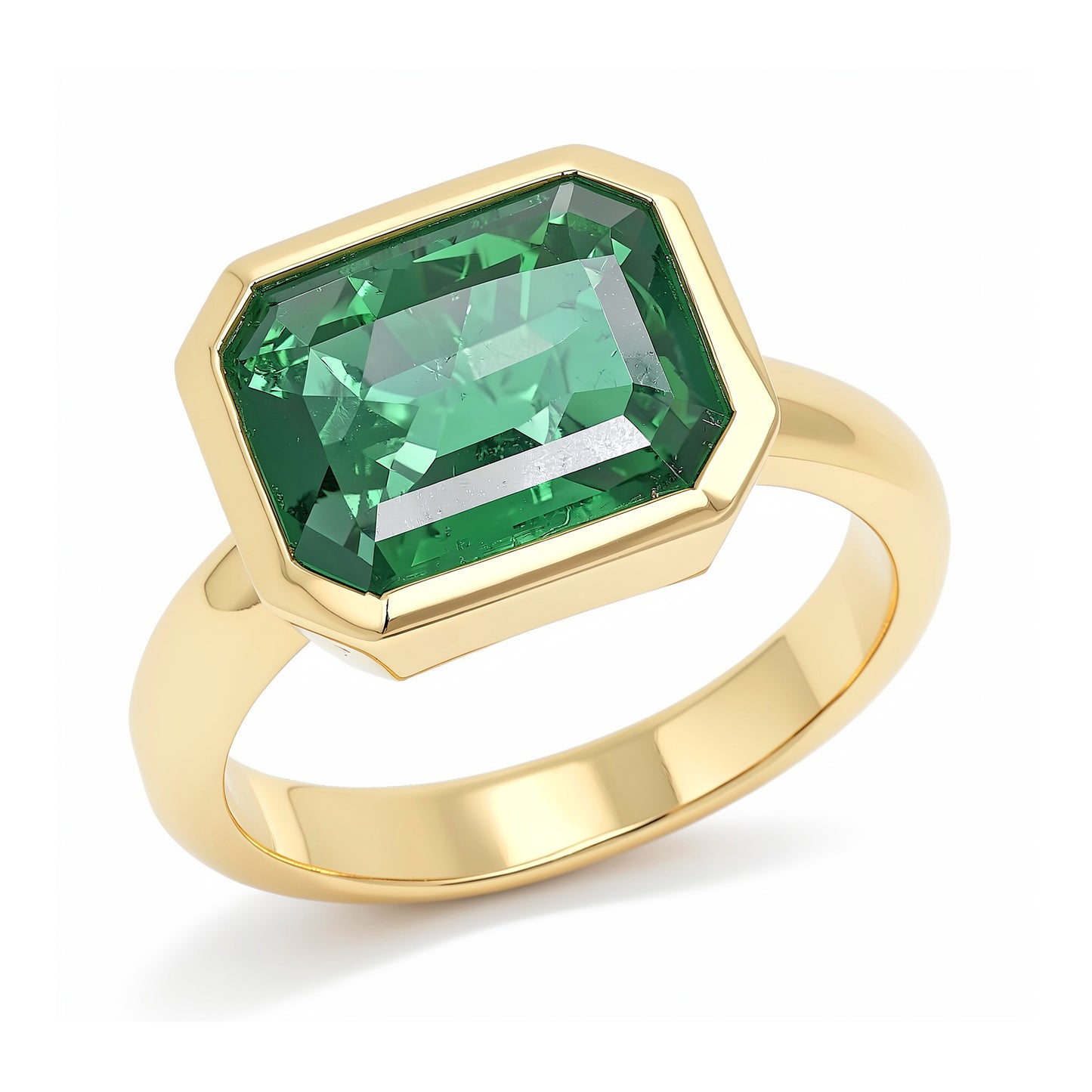 18K YG Columbian Emerald Ring