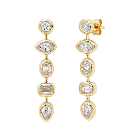 14K YG Dara Diamond Drop Earrings