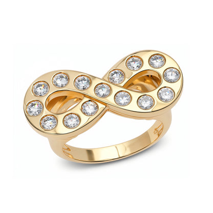 14K YG Jumbo Diamond Infinity Ring