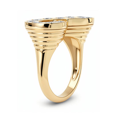 14K YG Jumbo Diamond Infinity Ring
