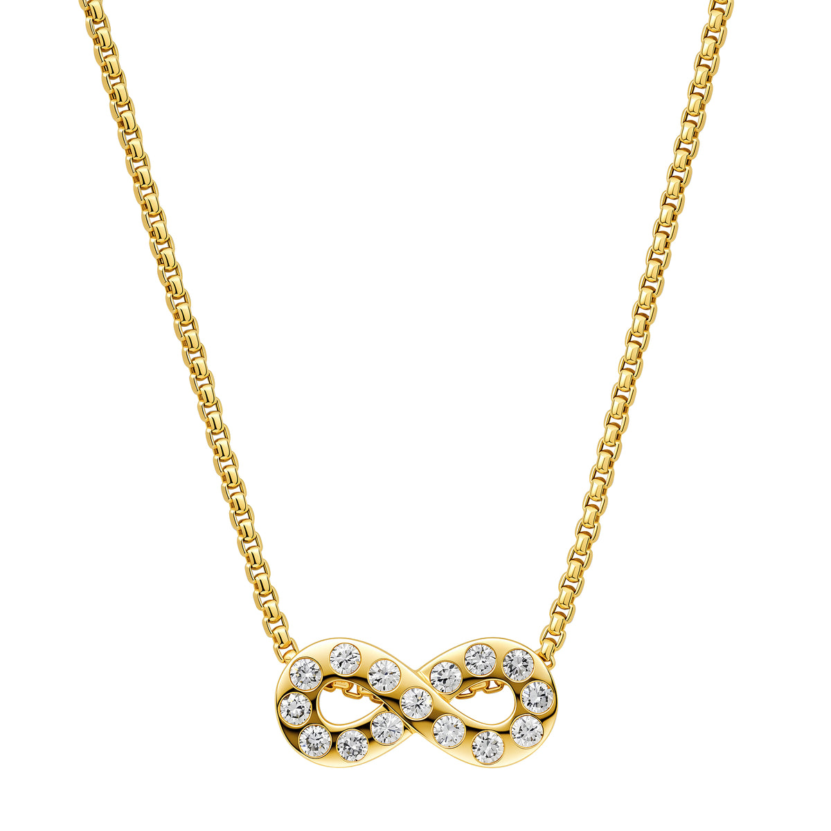 14K YG Jumbo Diamond Infinity Necklace