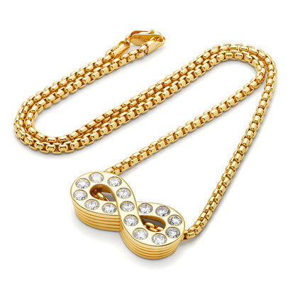 14K YG Jumbo Diamond Infinity Necklace