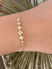 14K YG Blossom Diamond Bracelet