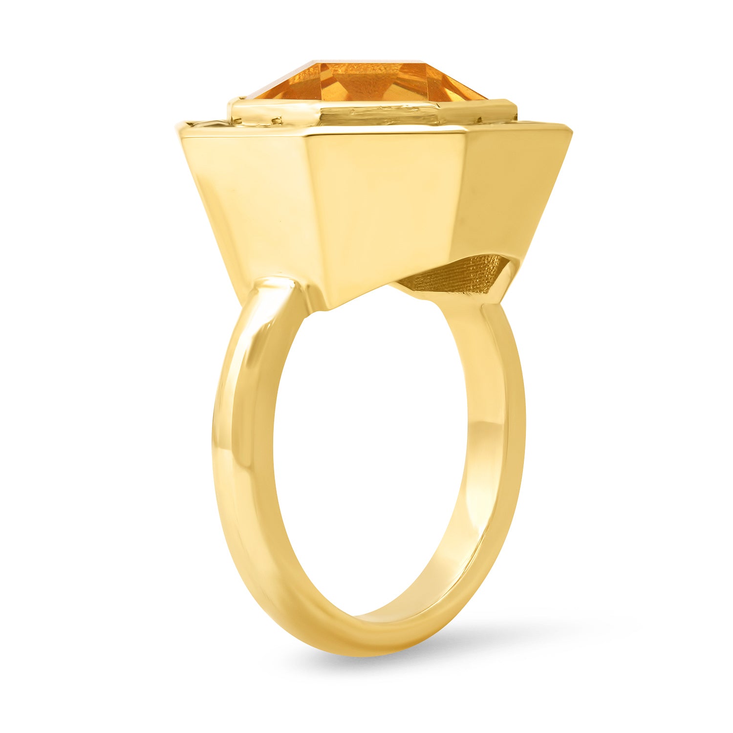 Sig Ward Jewelry 14K yellow gold Citrine and Tsavorite Bia Ring featuring vibrant citrine and vivid tsavorite garnet in a contemporary fine jewelry ring design.