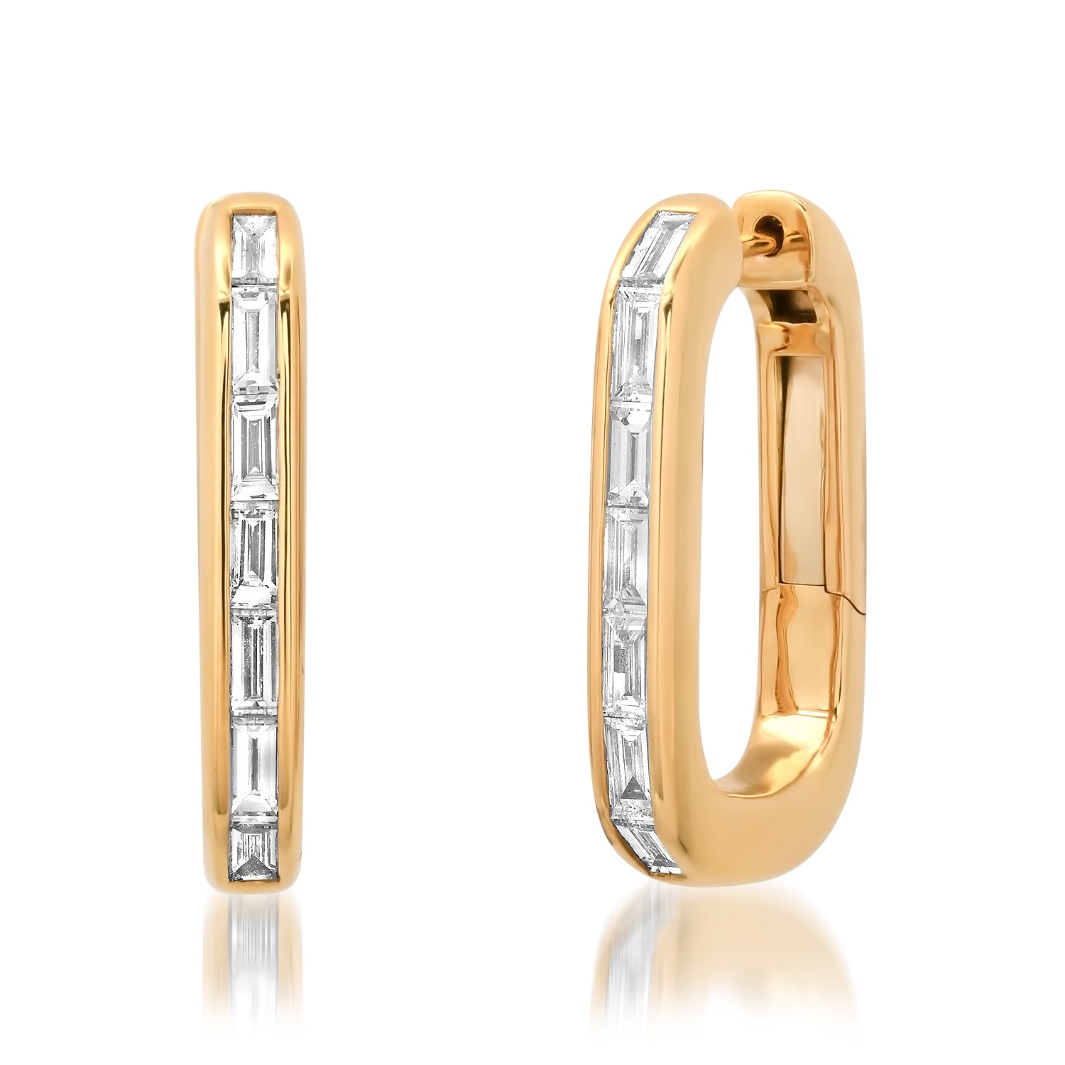 Sig Ward Jewelry 18K Yellow Gold Brooke Baguette Diamond Earrings Featuring Elegant Baguette Cut Diamonds In A Luxury Fine Jewelry Design