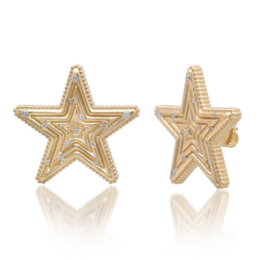 Sig Ward Jewelry Star Power Diamond Stud Earrings featuring brilliant diamonds in a celestial-inspired star design crafted in luxurious gold for timeless everyday elegance.