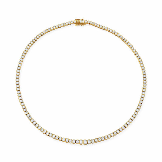 Sig Ward Emerald Cut Diamond Tennis Necklace