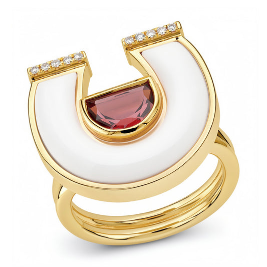Gold Horseshoe ring with diamonds