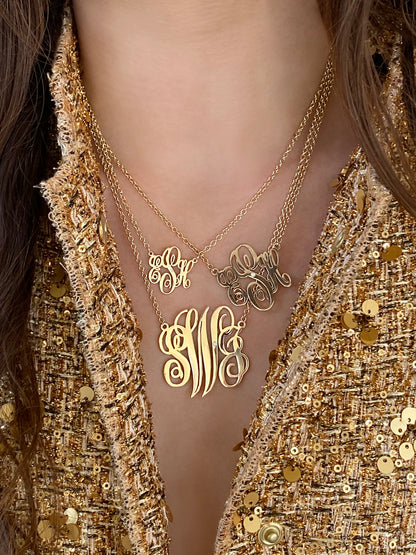 Sig Ward Jewelry 14K Diamond Monogram Necklace featuring a personalized diamond letter pendant, handcrafted in luxury fine jewelry with a timeless modern heirloom-inspired design.