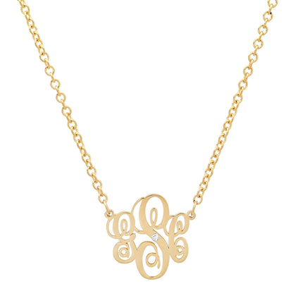 Sig Ward Jewelry 14K Diamond Monogram Necklace featuring a personalized diamond monogram pendant crafted in luxurious 14K gold for a timeless and elegant jewelry design.