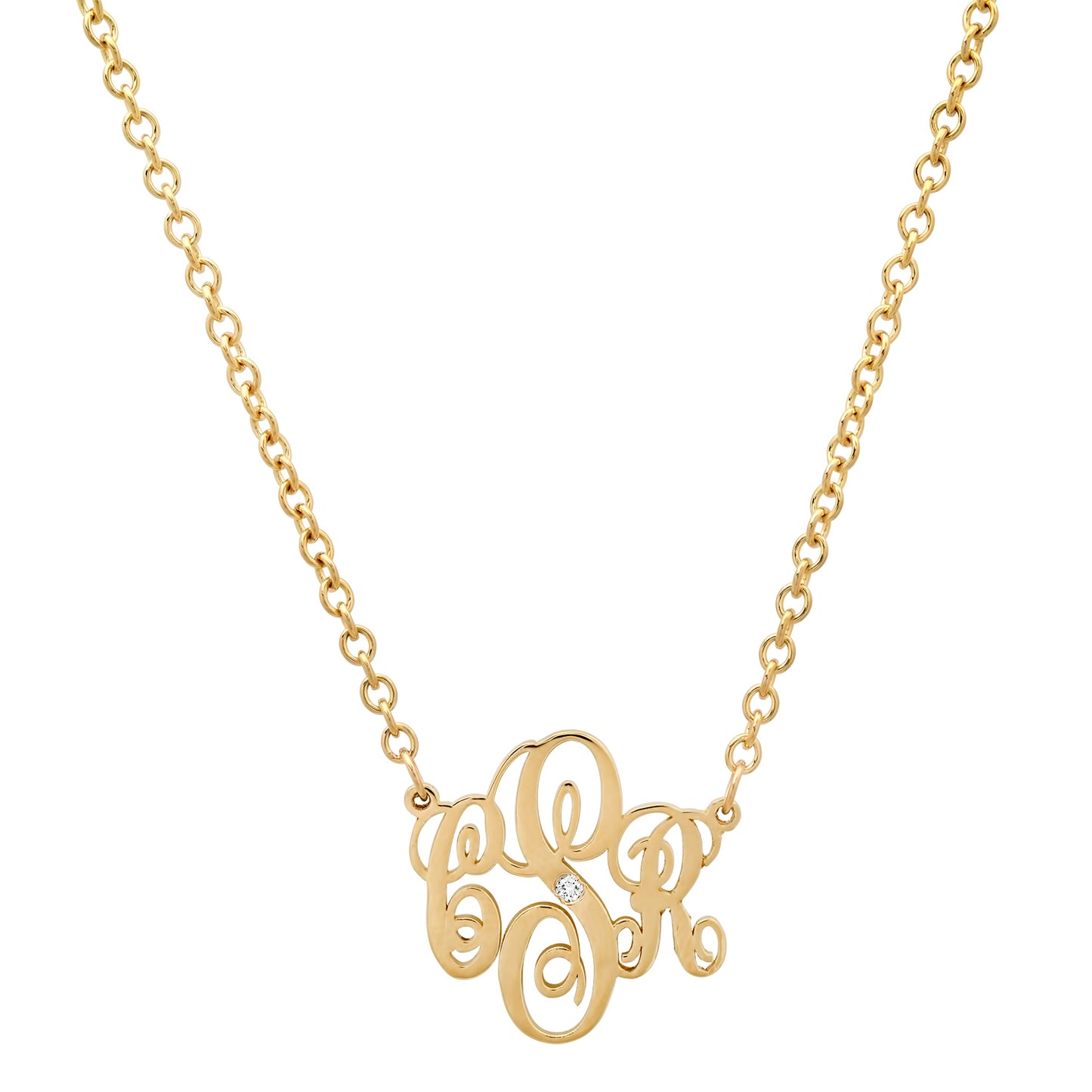 Sig Ward Jewelry 14K Diamond Monogram Necklace featuring a personalized diamond monogram pendant crafted in luxurious 14K gold for a timeless and elegant jewelry design.