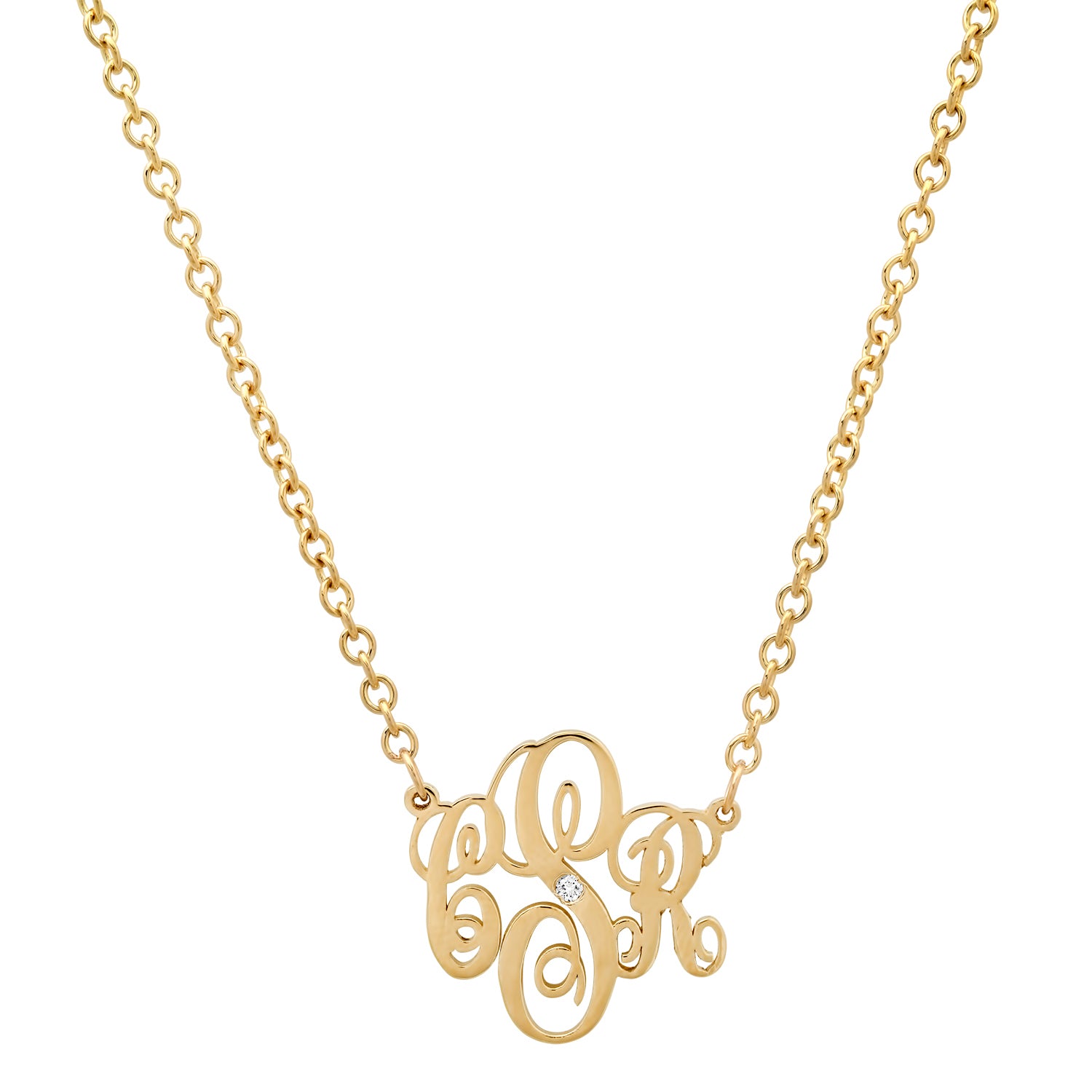 Sig Ward Jewelry 14K Diamond Monogram Necklace featuring a personalized diamond monogram pendant crafted in luxurious 14K gold for a timeless and elegant jewelry design.