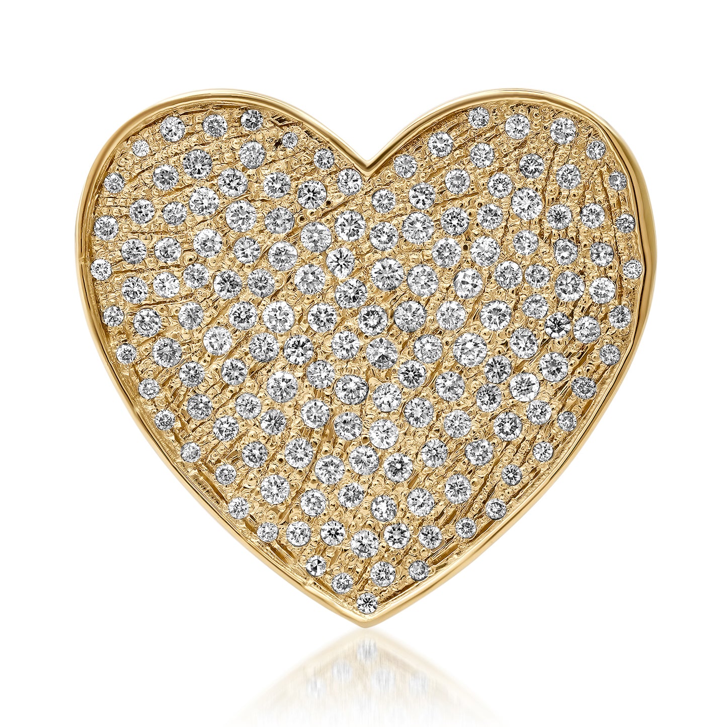 14K Large Heart Diamond Pave Ring by Sig Ward Jewelry lifestyle image showcasing the elegant luxury diamond ring design with a heart-shaped pave setting.