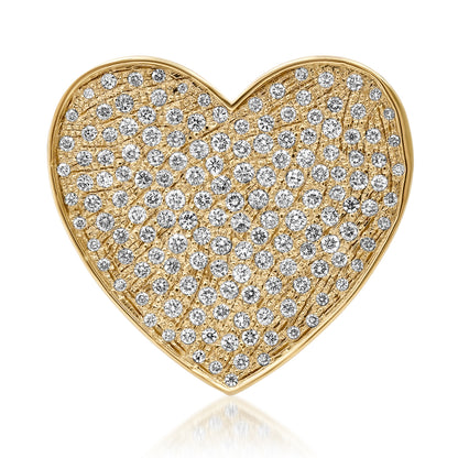14K Large Heart Diamond Pave Ring by Sig Ward Jewelry lifestyle image showcasing the elegant luxury diamond ring design with a heart-shaped pave setting.