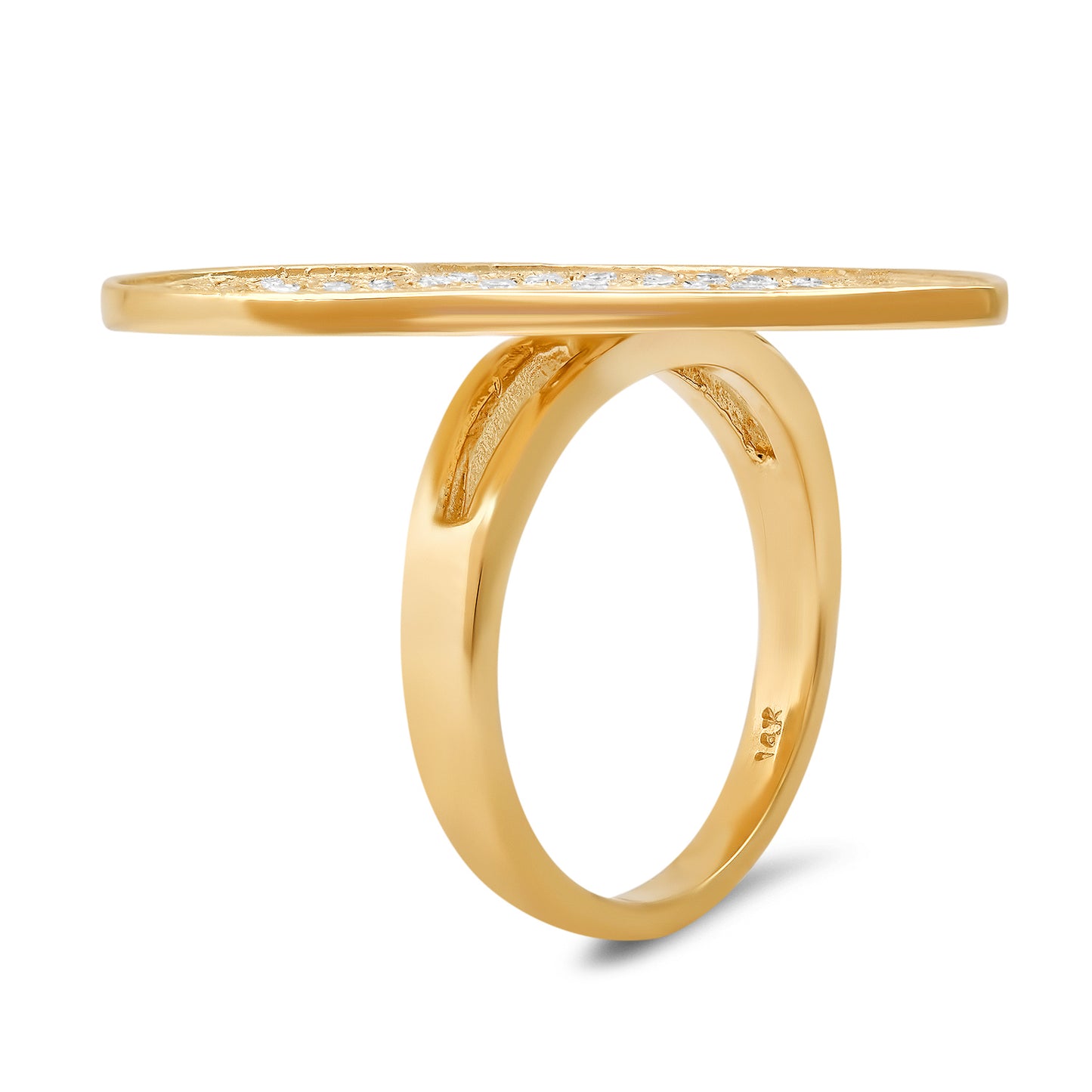 14K Large Heart Diamond Pave Ring by Sig Ward Jewelry lifestyle image showcasing the elegant luxury diamond ring design with a heart-shaped pave setting.