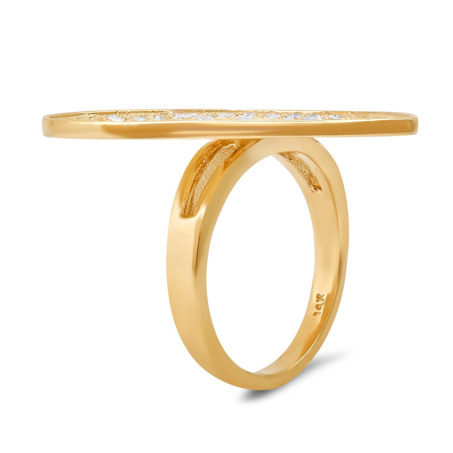 14K Large Heart Diamond Pave Ring by Sig Ward Jewelry lifestyle image showcasing the elegant luxury diamond ring design with a heart-shaped pave setting.