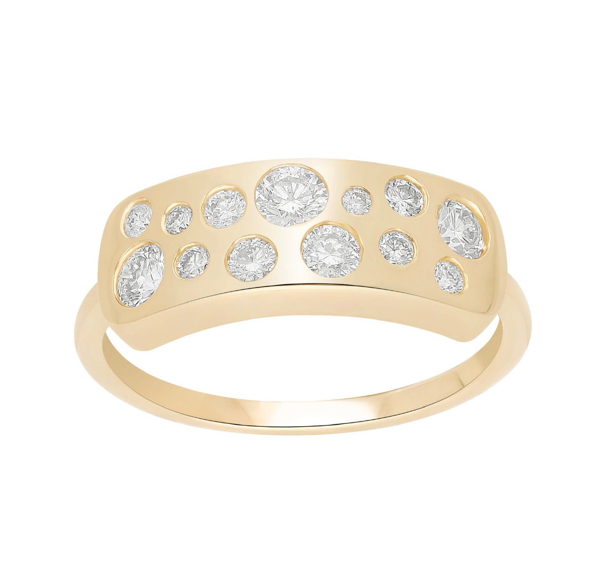 Sig Ward Jewelry 14K yellow gold Catelyn Diamond Ring featuring brilliant diamond accents in a handcrafted luxury fine jewelry design with timeless elegance and a modern heirloom-inspired style.