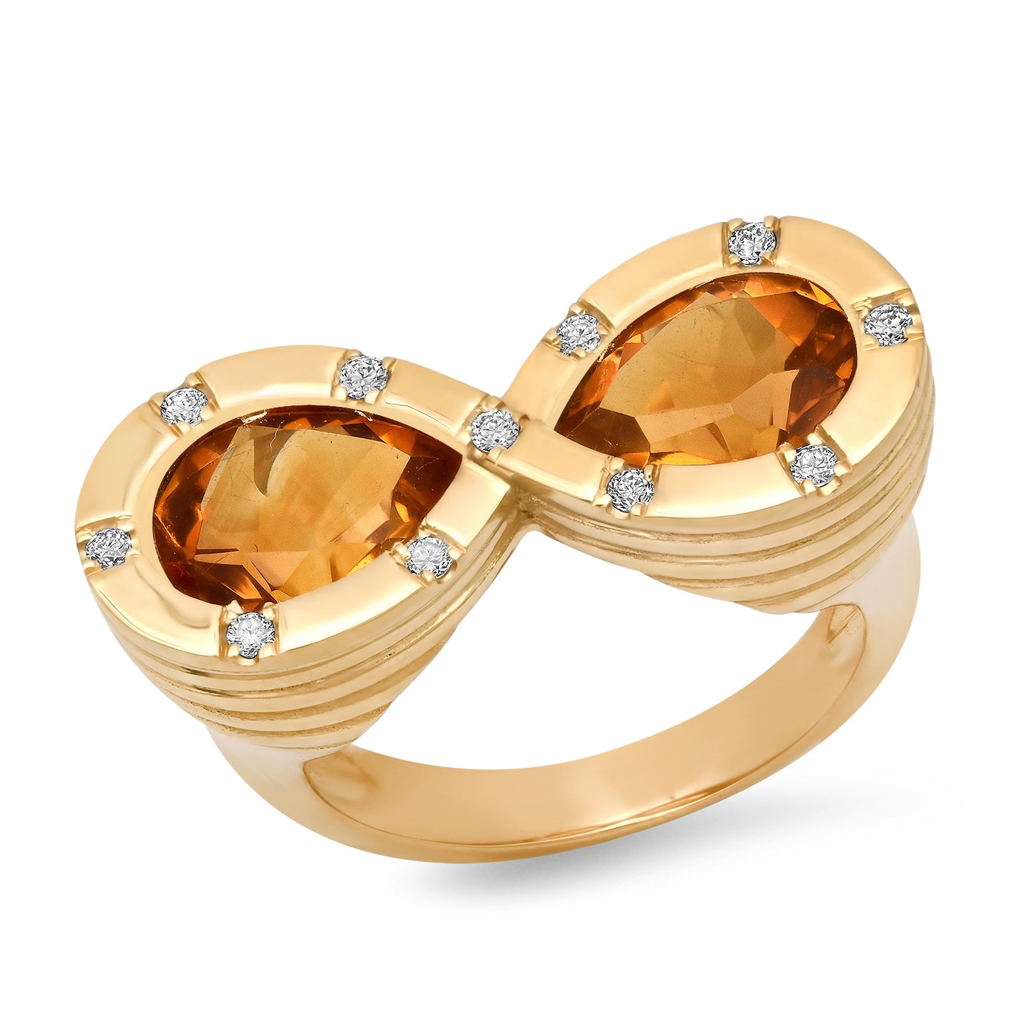 Sig Ward Jewelry 14K Yellow Gold Citrine and Diamond Infinity Ring