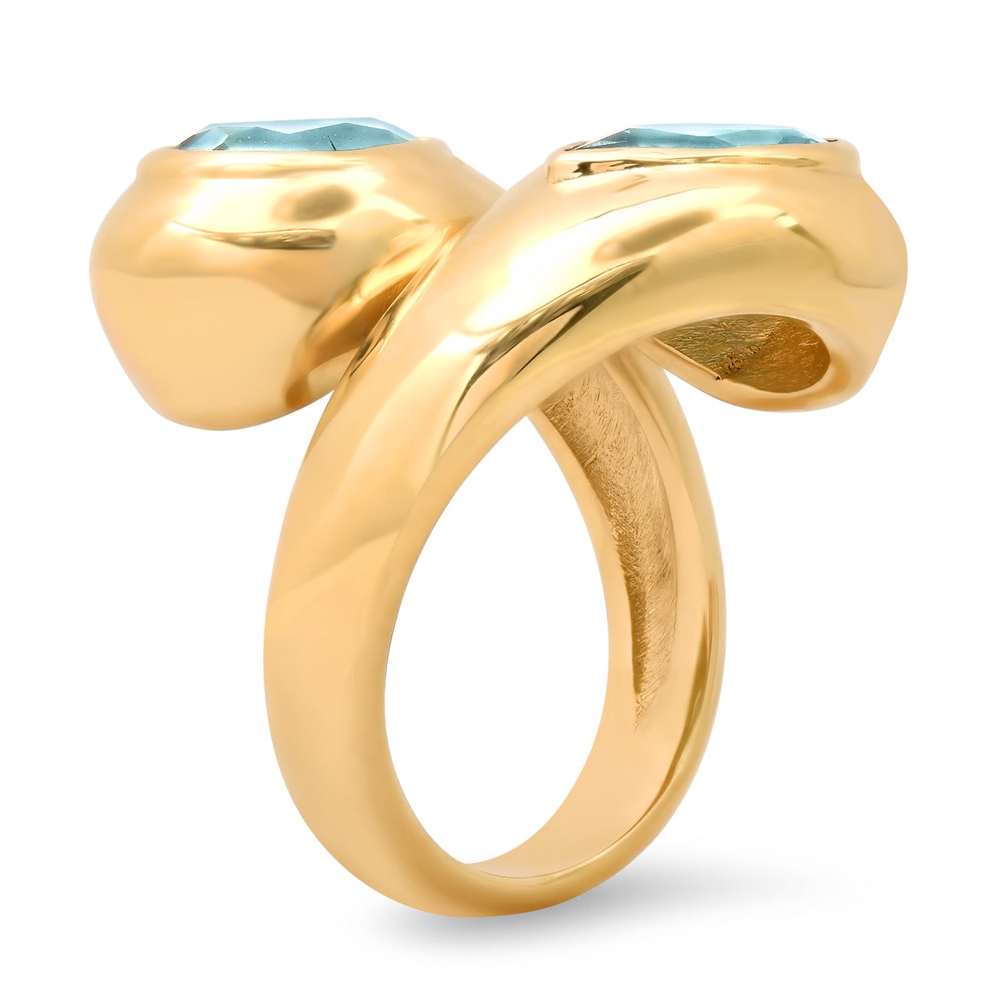 Sig Ward Jewelry 14K Yellow Gold London Topaz Toi et Moi Ring