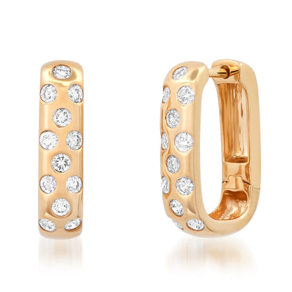 Sig Ward Jewelry 14K YG Mave Scattered Diamond Huggies