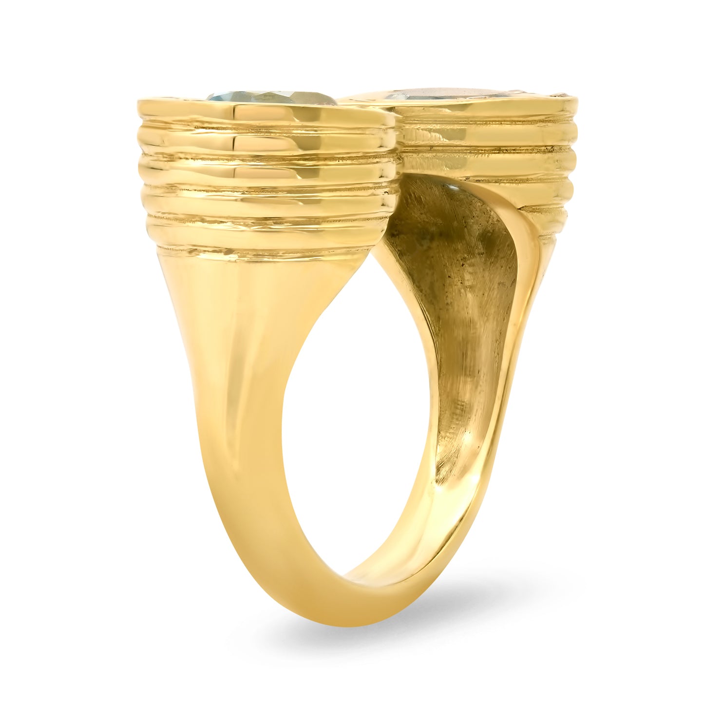 Sig Ward Jewelry 14K YG Topaz And Diamond Infinity Ring Side View