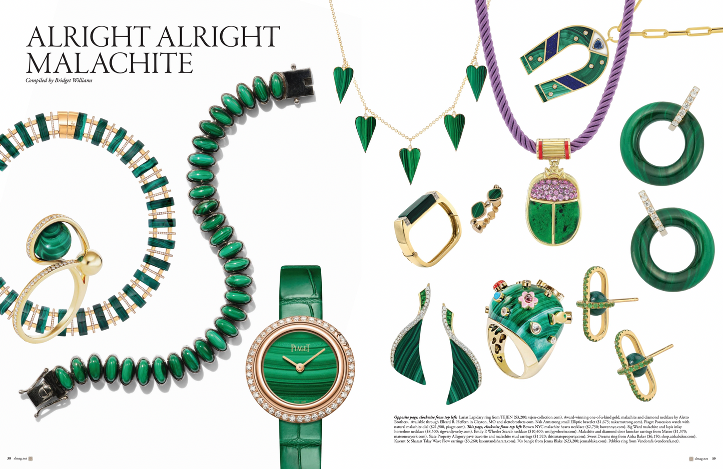 Sig Ward Jewelry Alright Alright Malachite Collection Featuring Luxury Fine Jewelry With Natural Malachite Gemstones.