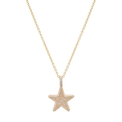 Mini Star Power Diamond Necklace by Sig Ward Jewelry in 14K gold featuring natural gemstones and baguette diamonds from the Star Power Collection.