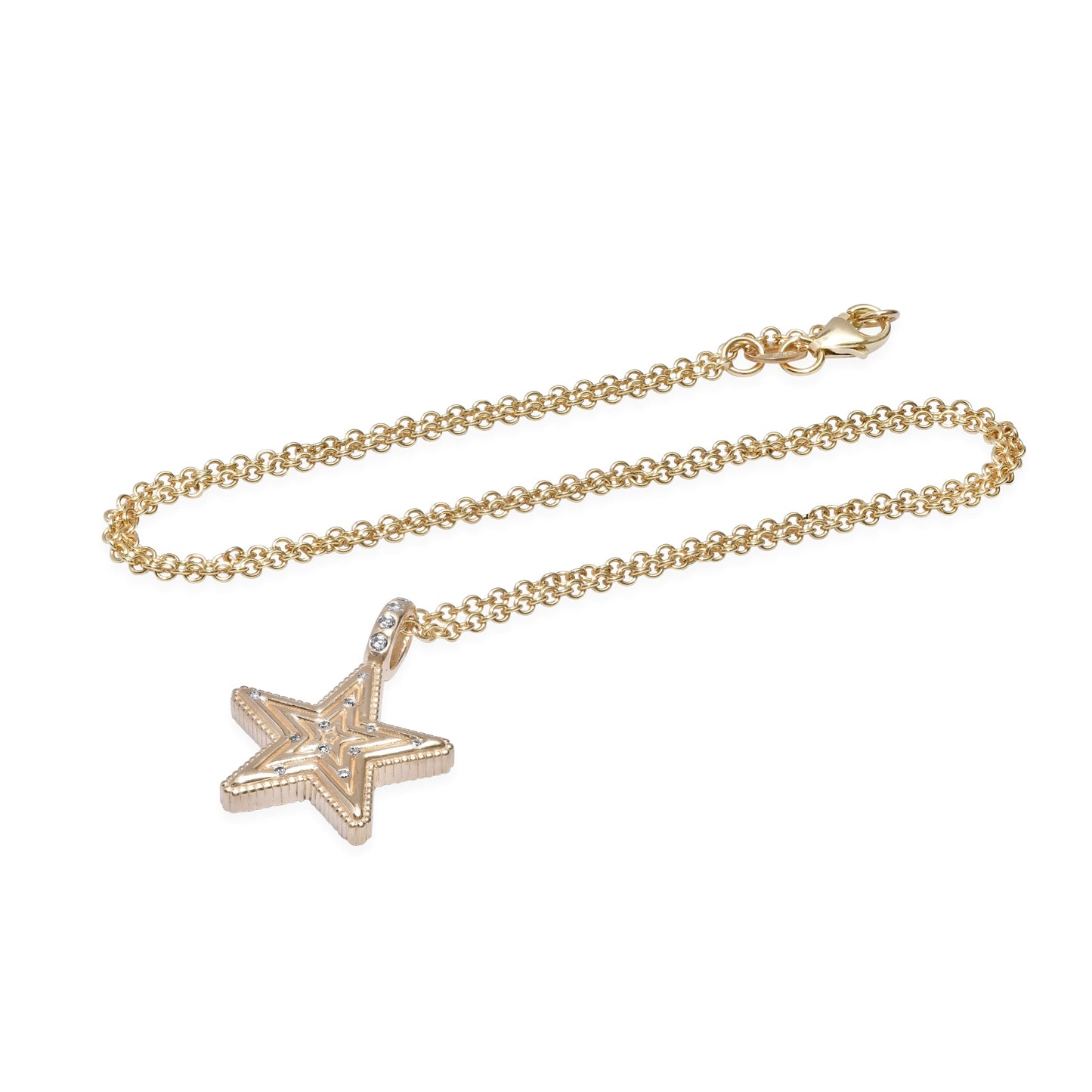 Mini Star Power Diamond Necklace by Sig Ward Jewelry in 14K gold featuring natural gemstones and baguette diamonds from the Star Power Collection.
